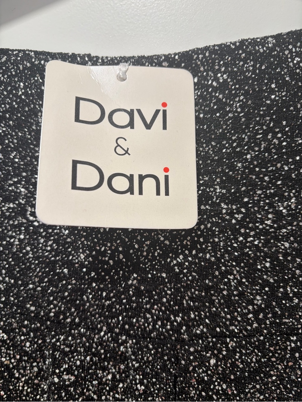 Davi & Dani Sparkle Luxe Wide Leg Pants NWT size Large Black Silver Flowy - Picture 3 of 12
